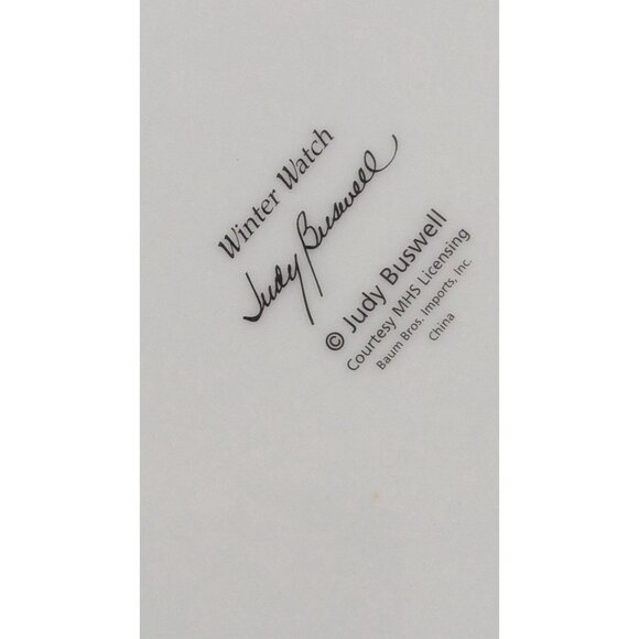 Judy Buswell Winter Watch Plate Set 4 Dessert Plates & 1 Server 8" Bird Design - Picture 4 of 6